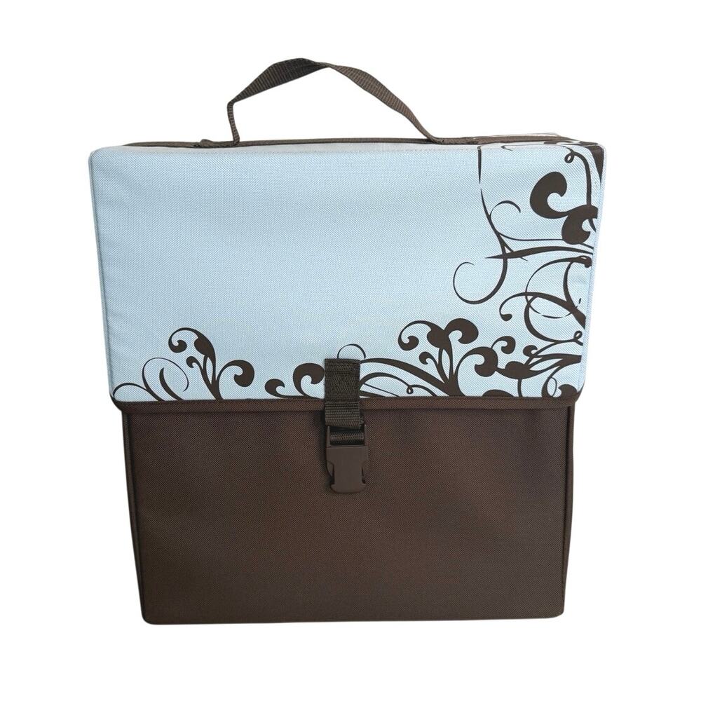 Creative memories power palette case scrapbooking tote blue brown